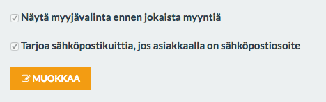 sähköpostikuitti-asetus