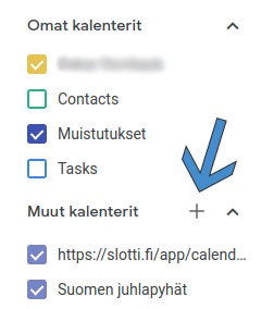 Lisää muu kalenteri